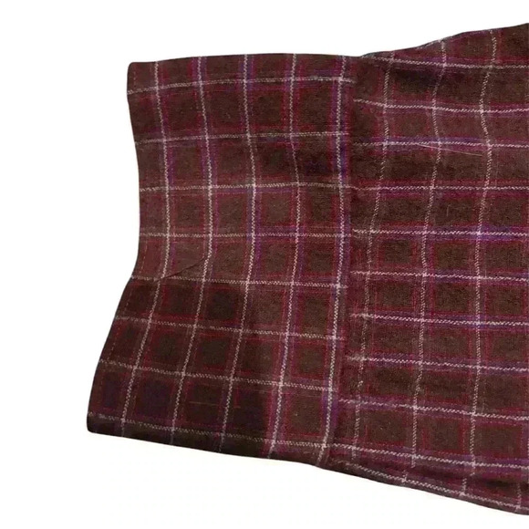 Vintage Maroon Pendleton plaid pattern button up wool medium - Picture 13 of 16